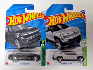 Hot Wheels HW Green Speed Chevy Silverado EV RST Black & Gray Lot of 2 Brand NEW - Picture 1 of 20