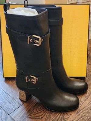 $1250 Nuevas Botas de Cuero Negras Fendi 100% Auténticas Sin Cordones para Mujer 37.5 7.5 Foto 1 de 4