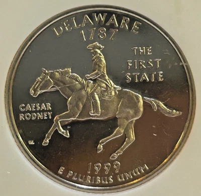 1999-S Clad Delaware, Washington Quarter PF70 UC by NGC, Beautiful Coin - Image 1 of 4