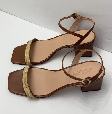 J Crew Layne Tacones con Correa al Tobillo en Rafia Talla 8 Foto 1 de 4