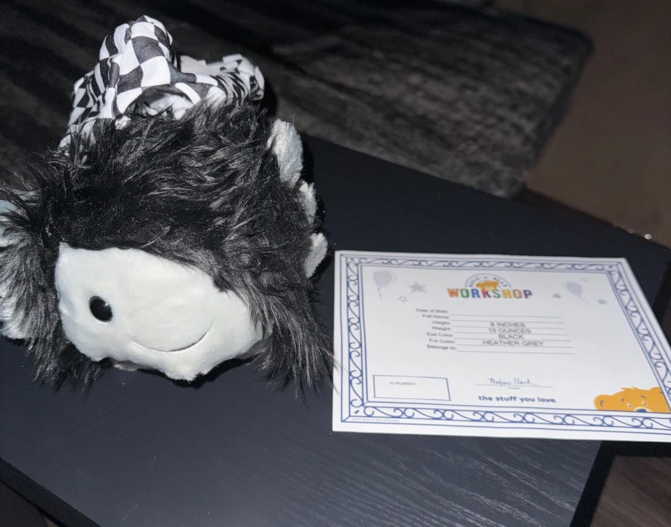 BUILD-A-BEAR WORKSHOP NWT Build A Bear Emo Axolotl Plush Stuffed With Checkered Hoodie *In Hand*