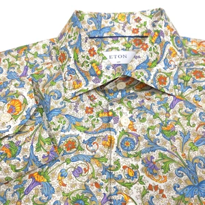 $ 290 Eton Slim Fit buntes geblümtes Herrenhemd Größe Large 16/41 - Bild 1 von 10