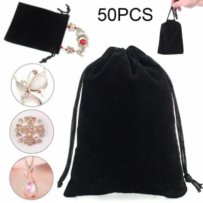 50X Cloth Drawstring Bag Small Gift Bag Jewelry Ring Pouch Wedding Favors - image 1 of 4