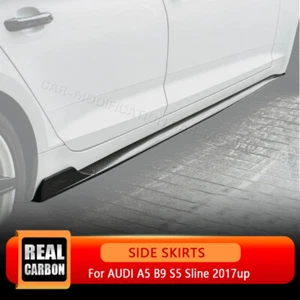 Alerón labial de extensión faldones laterales de carbono real para AUDI A5 B9 S5 Sline 2017-2019 - Imagen 1 de 18