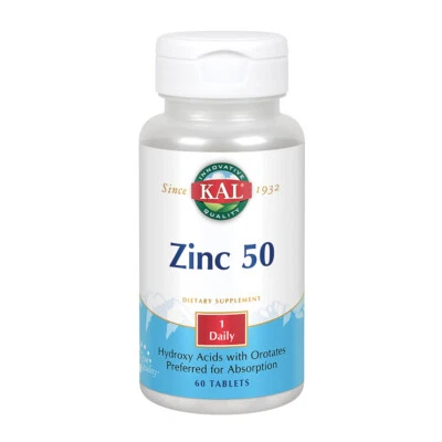 Comprimidos de zinc Kal 50 mg, 60 unidades Foto 1 de 4