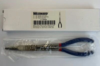 Alicate de nariz Westward 11 1/8 pol agulha longa cabo mergulhado serrilhado 1UKK6A - Imagem 1 de 4