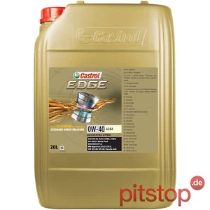 20Liter CASTROL EDGE 0W-40 A3/B4 FLUID TITANIUM MOTORÖL VW MERCEDES PORSCHE FORD - Bild 1 von 1