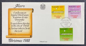 1988 Republic Of Nauru Christmas FDC First Day Cover - Picture 1 of 2