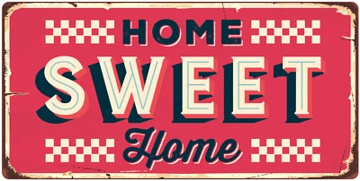 Letrero de novedad colgante de aluminio 906HS Home Sweet Home 5"x10" Foto 1 de 2