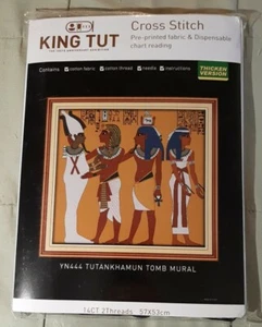King Tut Cross Stitch NEW YN444 Tutankhamun Tomb Mural Thicken Version - Picture 1 of 2