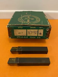 NOS - (2) SPE-D-CUT #AR-7 - 7/16 X 7/16 X 3” LATHE CARBIDE TIPPED TOOL BITS -USA - Picture 1 of 3