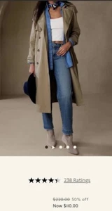 Neu mit Etikett Banana Republic Twill khaki Damen-Trenchcoat Größe XS LÄUFT GROSS - Bild 1 von 11
