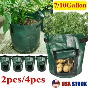7/10 Gallon Grow Bags NonWoven Pot Garden Vegetable Planting Bags for Potato - Picture 1 of 15