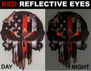 Thin Red Line Skull Decal Sticker Firefighter Department Fire man Car Truck 3M - Bild 1 von 3