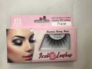 PESTAÑAS IZZI 3D LIGERAS Y SUAVES COMO PLUMA DE LUJO PESTAÑAS 3D #714 M CABELLO REMY HUMANO - Imagen 1 de 6