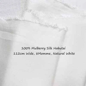 44''Wide Natural White Silk Habutai Material Lining Mulberry Silk Fabric Habotai - Picture 1 of 7