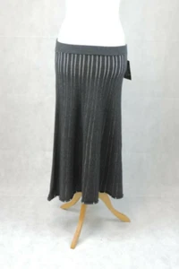 Pure Collection Heather Charcoal Iced Grey Knitted Skirt SL Rrp £129 CR025 DD 15 - Picture 1 of 8
