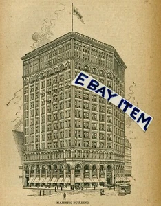 1899 Werbung THE MAJESTIC BUILDING Detroit Michigan AD - Bild 1 von 1