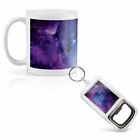 Mug & Bottle Opener-Keyring-set - Purple Solar System Space Science   #8364