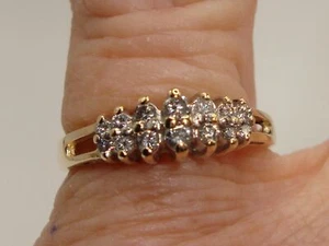 LOVELY MAGIC-GLO 14K SOLID GOLD APPROX/ 1/4 CTW DIAMOND RING! SZ 6.5 - Picture 1 of 11