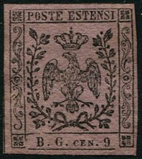 MODENA - SENZA GOMMA - 1853 francobolli per giornali, con varietà 42/4