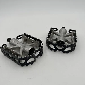SR Sakae MTP-110 Pedals Old School BMX Double Cage 9/16 in SR Black MTB - Picture 1 of 9