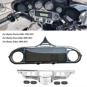 Panel de interruptor de cubierta de inserción de tablero estéreo cromado para Harley Street Glide 2006-2013 - Imagen 1 de 12