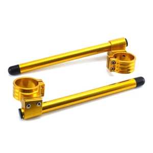 50MM High Clip Ons On Handlebar For Kawasaki Ninja ZX-10R ZX1000 2004-2010 Gold - Picture 1 of 4