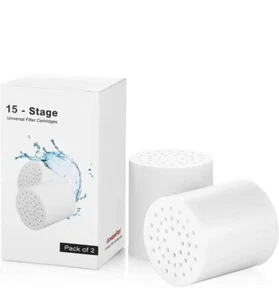 2Pack 15-Stage Shower Filter Replacement Cartridge with Vitamin C for Hard Water - Picture 1 of 7