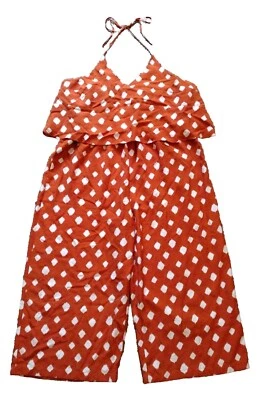 Mono halter de pierna ancha con curvas para mujer MADISON lunares naranja talla grande 3X nuevo con etiquetas Foto 1 de 4