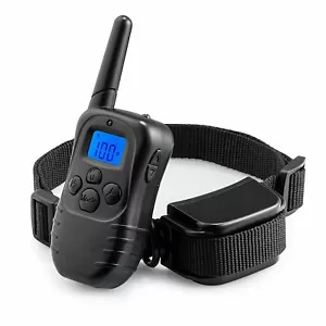 Dog Pet Electric Shock Training Collar Waterproof Rechargeable Remote 330Yard - Picture 1 of 21
