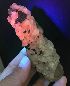 Natural Pink fluorescence Calcite Quartz Crystal Mineral Specimen/Inner Mongolia - Picture 1 of 9