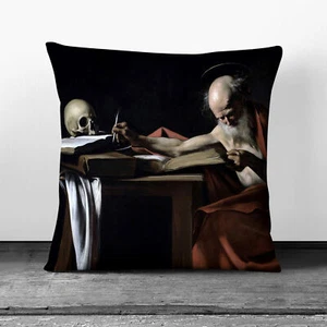 Plump Cushion Michelangelo Caravaggio Saint Gerome Writing Scatter Throw Pillow - Picture 1 of 13
