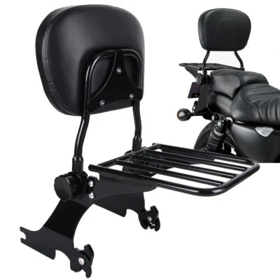 Almohadilla de respaldo desmontable para pasajero Sissy Bar para Harley Sportster 1200 883 '94-03 Foto 1 de 4