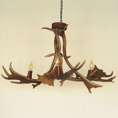 Real, Classic Antler Chandelier for  3 Lights with Antler Sockets - Image 1 of 4
