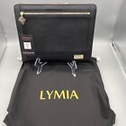 Neuf avec étiquettes LYMIA Get To Work 11 pouces portefeuille en En Pointe noir cuir grain or