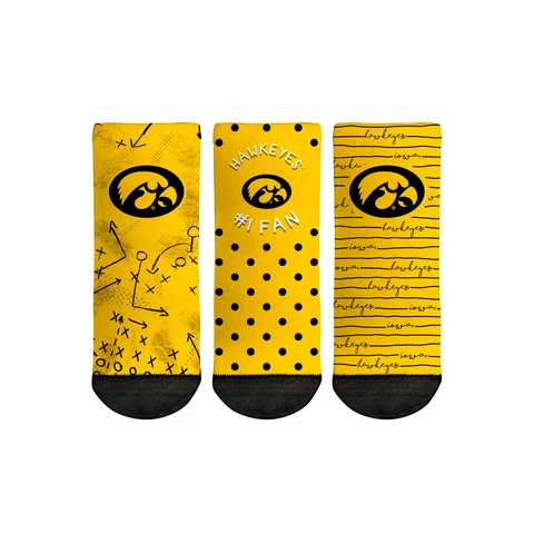 Toddler Rock Em Socks Iowa Hawkeyes #1 Fan 3-Pack Crew Socks Set Cover
