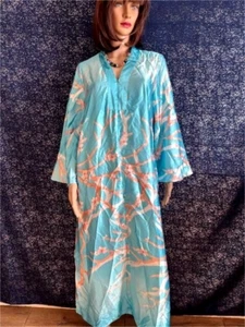 VTG OSCAR DE LA RENTA / NEIMAN MARCUS BLUE SATEIN LOUNGEWEAR SZ M - Picture 1 of 2