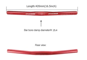 Kids' Bike Handlebar φ25.4mm Length 420mm Handlebar Bicycle Short Flat Bar (RED) - Picture 1 of 2