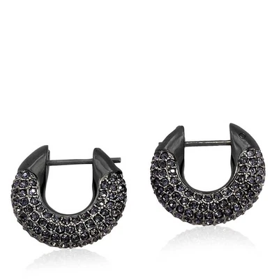 Swarovski Ladies Dextera Black Ruthenium Plated Small Hoop Earrings - Image 1 of 4