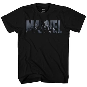 Men's Marvel Logo Black Panther T-Shirt Tee - Picture 1 of 2