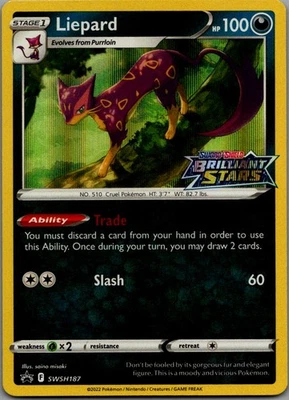Liepard Promo SWSH: Sword & Shield Promo Cards SWSH187 NM - Image 1 of 2