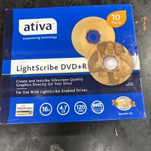 Ativa™ LightScribe™ DVD+R Recordable Media w/Jewel Cases, 4.7GB/120 Min. Pack/10 - Picture 1 of 2