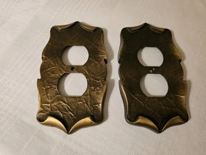 2 Vintage Brass Outlet Cover Plate Amerock Carriage House MCM Retro  - Picture 1 of 5