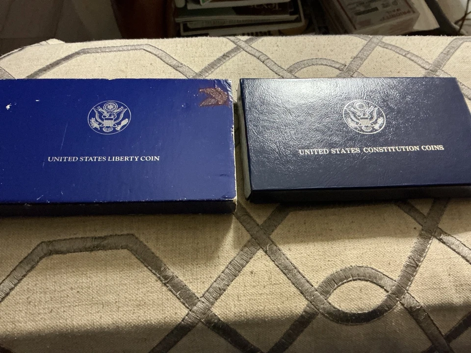 1986 United States Liberty Coins 2 coins plus OGP w/ box,  outerbox & sleeve - Image 1 of 4