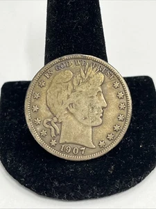 Mezzo dollaro da barbiere 1907-D 50C - Foto 1 di 2