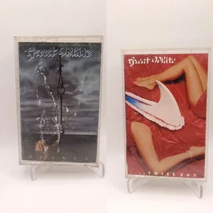 3 GREAT WHITE Cassettes ONCE BITTEN ...Twice Shy HOOKED Heavy Metal TAPES - Picture 1 of 9