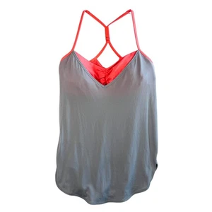 Camiseta sin mangas Lululemon gris coral rosa espalda cruzada cami talla 8 Nulu yoga fitness acolchada - Imagen 1 de 6