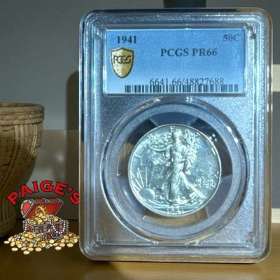 1941 PROOF WALKING LIBERTY HALF DOLLAR PCGS PR66 SILVER - Image 1 of 3