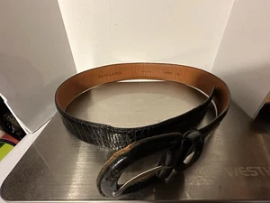 Vintage schwarzer Echtleder Ralph Lauren Gürtel mit Western Style Schnalle 26-30" - Bild 1 von 8
